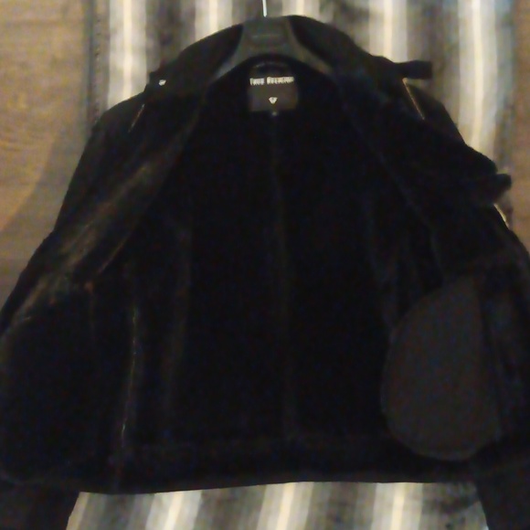 NWOT Beautiful suede shearling jacket True Religion - Picture 7 of 13